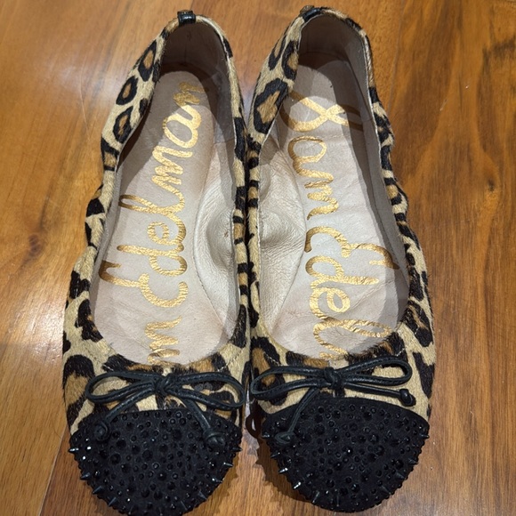 Sam Edelman Studded Flat Ponyhair Leopard size 6 - Picture 2 of 3